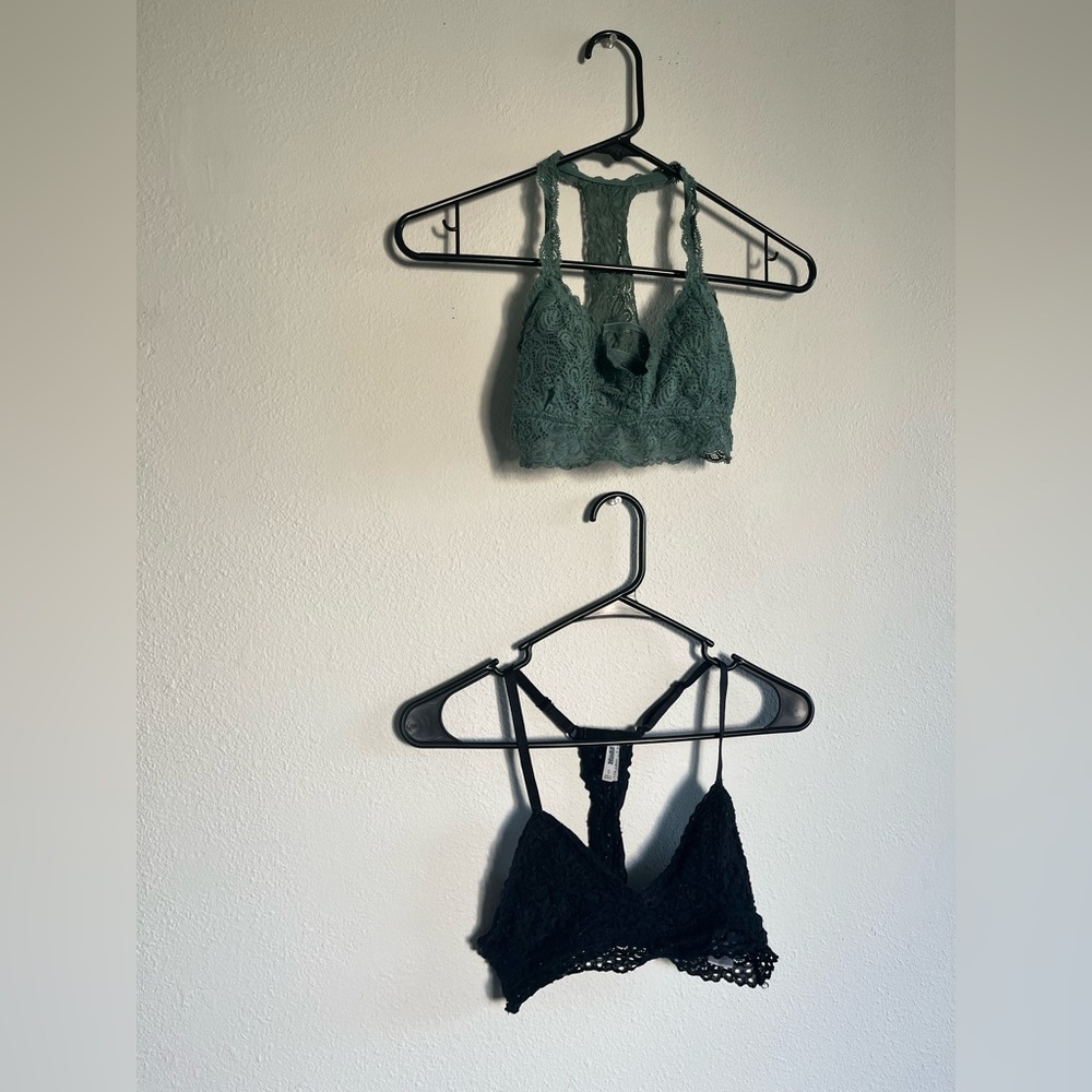 Auden Lace Intimates Green Bralette XS & Mudd Black Lace Bralette Women’s S